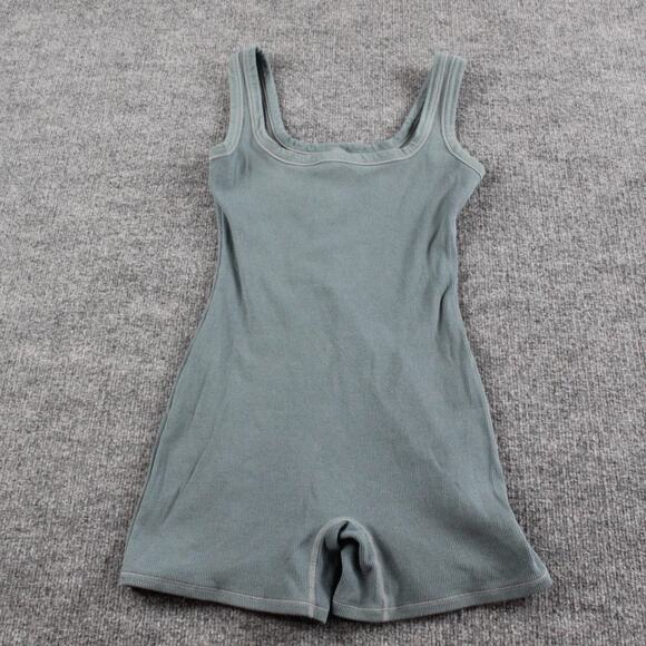 Skims Romper Womens Medium Cotton Rib One Piece Blue Comfort Minimalist Chic - Picture 3 of 9